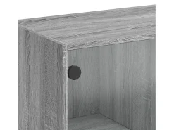 Aparador cómoda mueble almacenaje organizador cocina salón salón alto con puertas sonoma 68 x 37 x 109 cm madera contrachapada gris 02_0032242