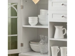 Aparador Cocina Mueble Vitrina de Cristal con 2 Puertas y 2 Cajones 120 x 39 x 78 cm FSB79-W SoBuy ES