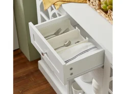 Aparador Cocina Mueble Vitrina de Cristal con 2 Puertas y 2 Cajones 120 x 39 x 78 cm FSB79-W SoBuy ES