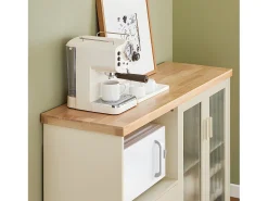 Aparador Cocina para microonda Buffet para Comedor Entrada Salón con 2 puertas 2 cajones y 1 compartimento abierto Beige 120 x 40 x 90 cm FSB81-MI SoBuy ES