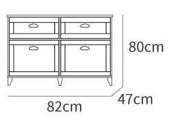Aparador Comedor Portobello Blanco Soft y Roble Cambrian 120x80x47 cm