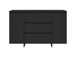 Aparador con 3 cajones madera contrachapada negro 120x41x75 cm ES83944