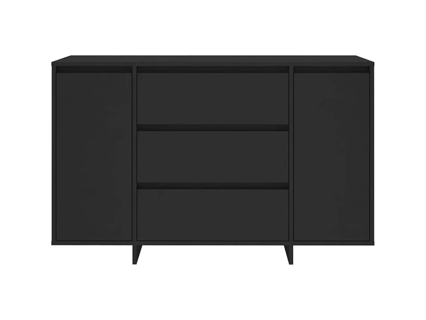 Aparador con 3 cajones madera contrachapada negro 120x41x75 cm ES83944