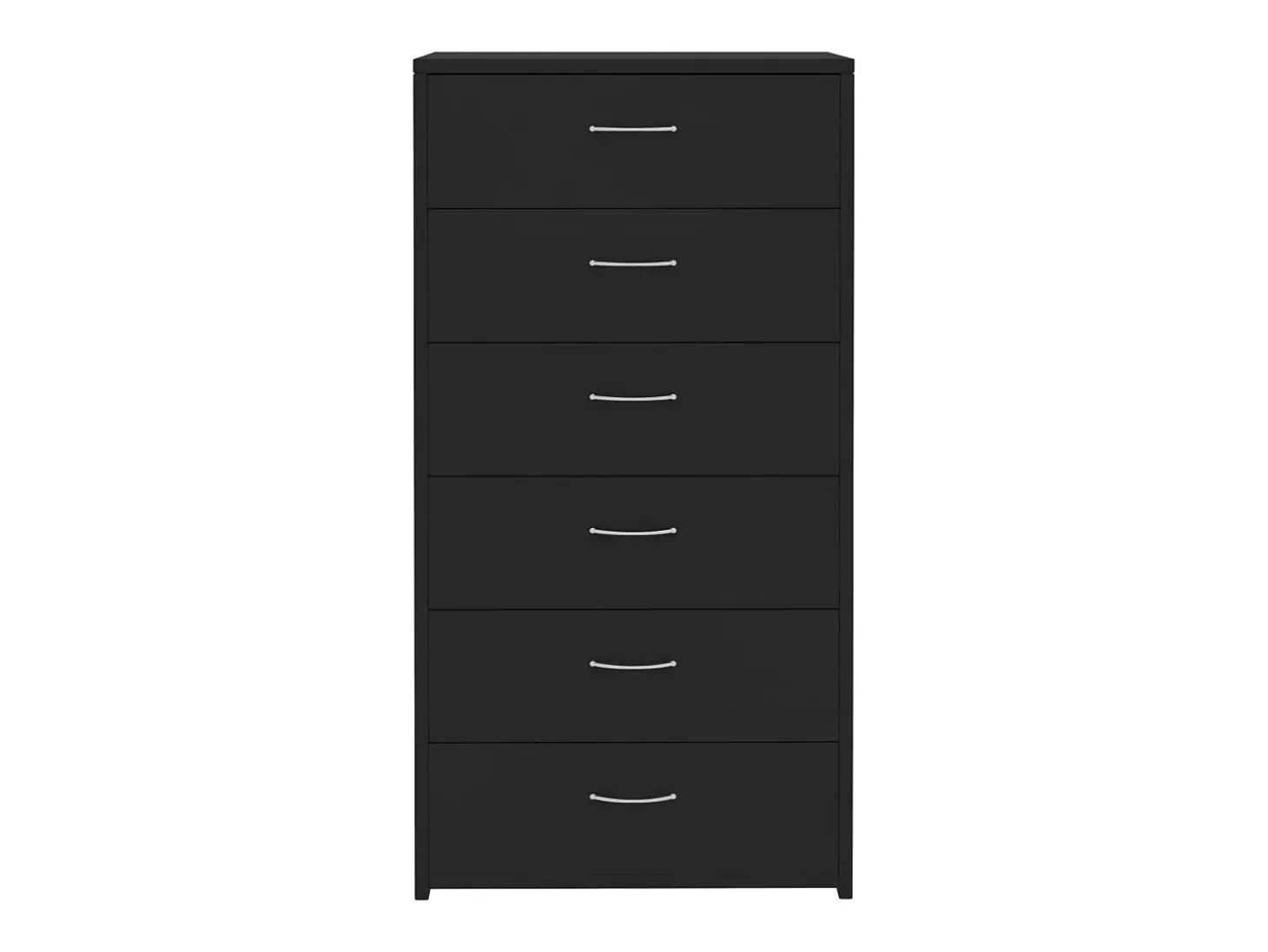 Aparador con 6 cajones Negro 50x34x96 cm Madera contrachapada