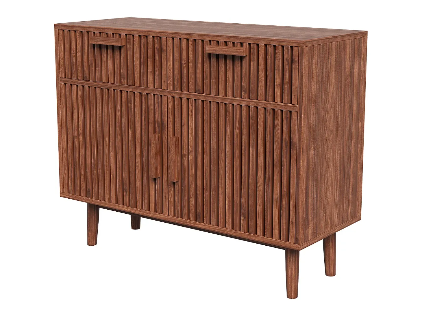 Aparador con 2 cajones y 2 puertas, mueble de cocina, madera, 100 x 35 x 80 cm