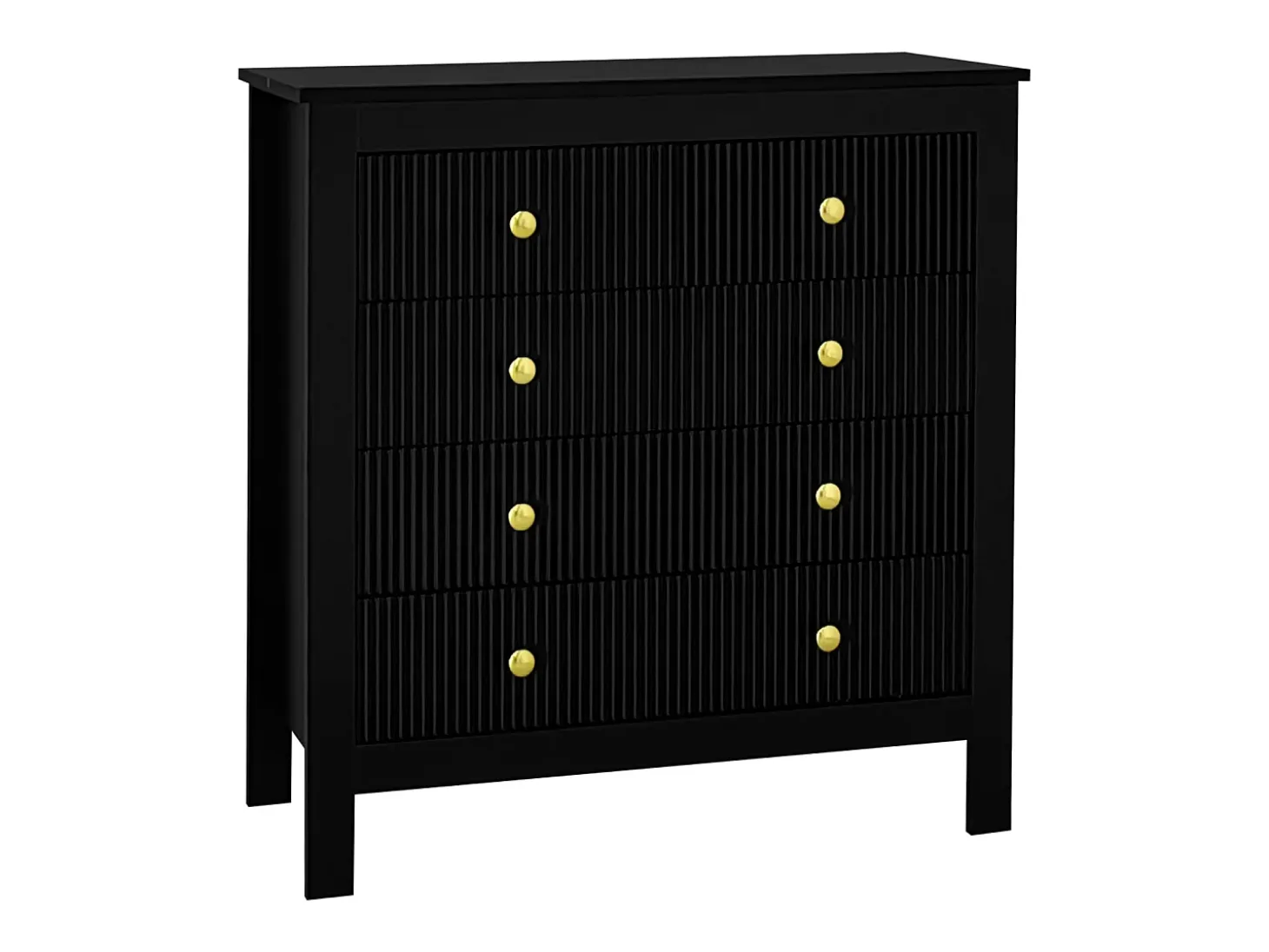 Aparador con 5 cajones y puertas especiales, diseño moderno, MDF, negro (79x39,5x80,5 cm)