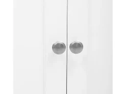 Aparador con 2 cajones y puertas de cristal - para salón y comedor - Blanco