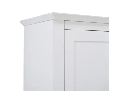 Aparador con 2 puertas, cajón y botelleros - tirador largo de metal negro - madera blanca