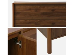 Aparador con 3 puertas, 140cm nogal