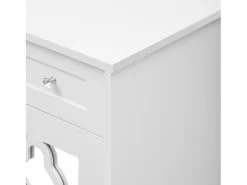 Aparador con 4 puertas con espejo, cajones y estantes regulables, MDF, blanco (140x40x83cm)