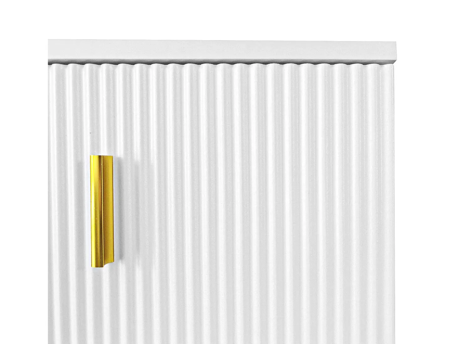 Aparador con 3 puertas correderas de ratán, 2 cajones, MDF, blanco (83x35x101 cm)