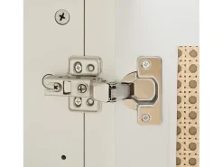 Aparador con 4 puertas de ratán - 145 x 40 x 80 cm - con estantes regulables - Blanco
