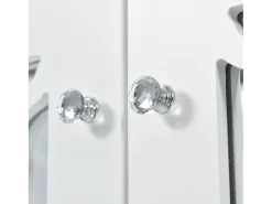 Aparador con 4 puertas de MDF espejadas - estante regulable - color blanco
