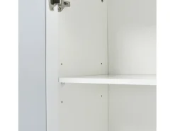 Aparador con 4 puertas de MDF espejadas - estante regulable - color blanco