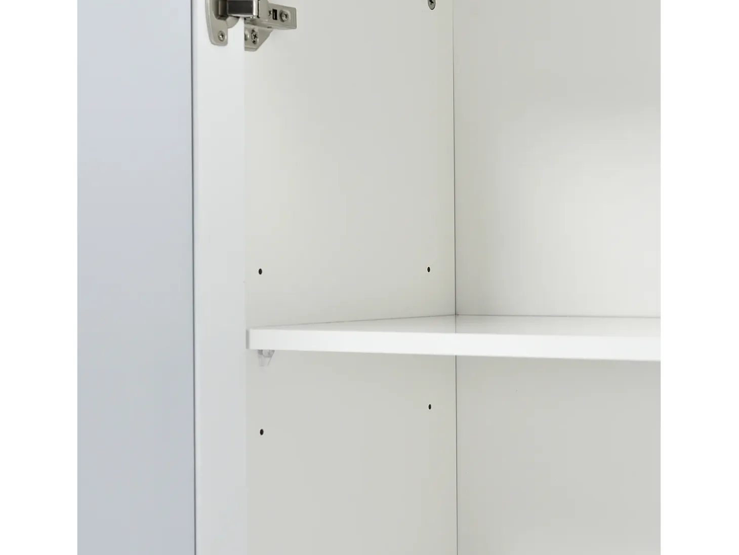 Aparador con 4 puertas de MDF espejadas - estante regulable - color blanco