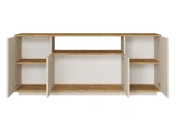 Aparador con 4 puertas y 1 estante - Beige y natural - LOTULA