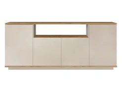 Aparador con 4 puertas y 1 estante - Beige y natural - LOTULA