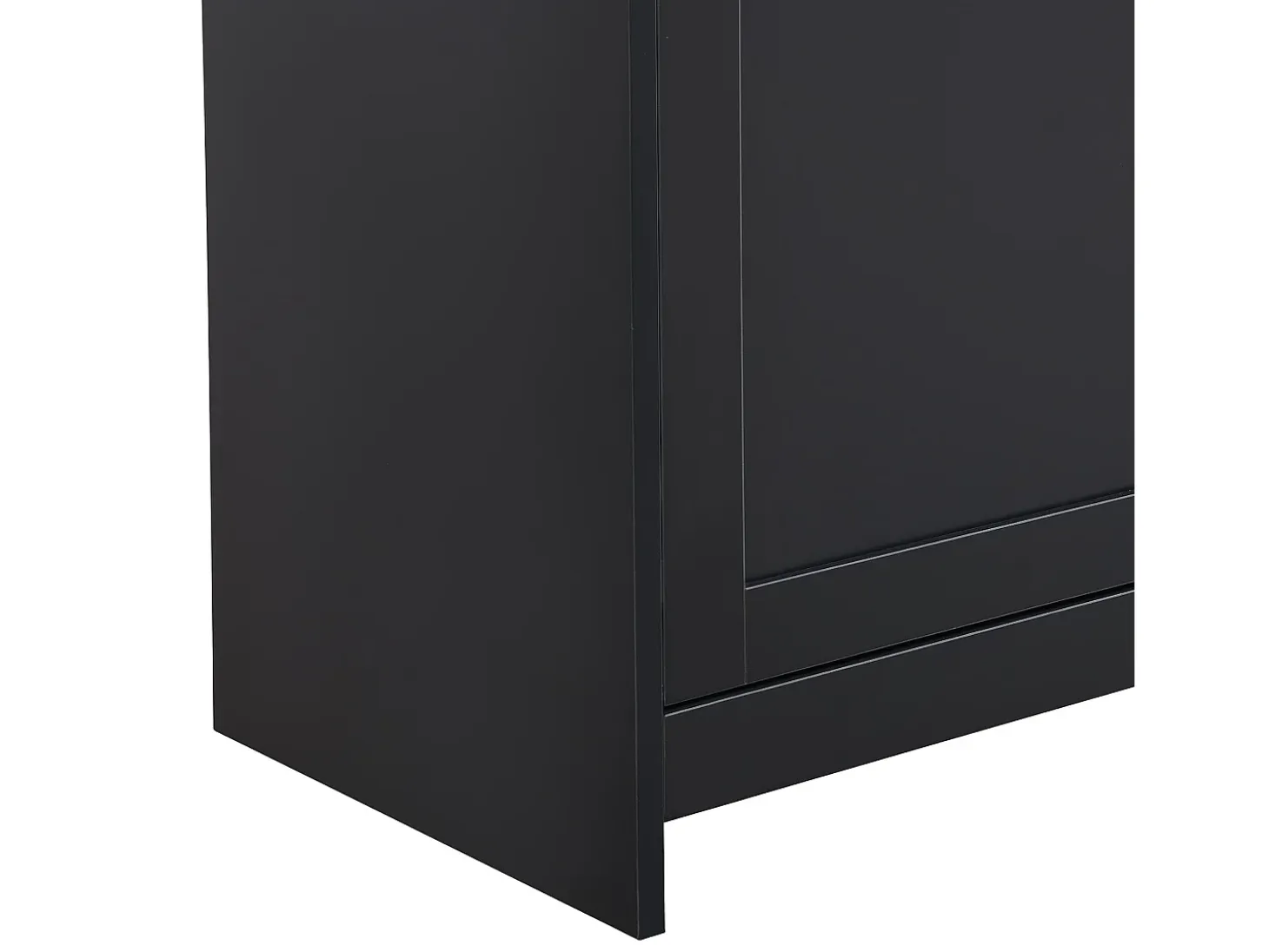 Aparador con 4 puertas y 3 cajones - mueble de almacenaje - mueble de madera - gris negro (160x37x75 cm)