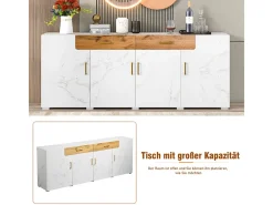Aparador con 4 puertas y 2 cajones, 208 x 39,5 x 80 cm.
