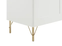 Aparador con 2 puertas y 3 cajones - Blanco y dorado - ALOBARA