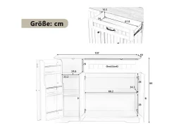 Aparador con 3 puertas y 1 cajón - Madera MDF - Natural y blanco