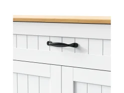 Aparador con 3 puertas y 1 cajón - Madera MDF - Natural y blanco