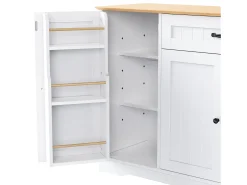 Aparador con 3 puertas y 1 cajón - Madera MDF - Natural y blanco