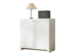 Aparador con 2 puertas y 6 cajones, mueble de almacenaje, diseño moderno, blanco (80x40x80 cm)