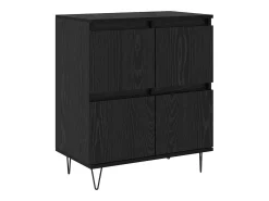 Aparador con almacenaje con puerta Negro 60 x 35 x 70 cm Madera de ingeniería