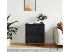 Aparador con almacenaje con puerta Negro 60 x 35 x 70 cm Madera de ingeniería