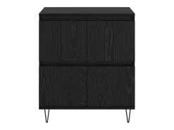 Aparador con almacenaje con puerta Negro 60 x 35 x 70 cm Madera de ingeniería