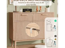 Aparador con almacenaje para salón y cocina con 2 puertas y 2 cajones 100 x 35 x 80 cm