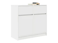Aparador con cajón blanco 80x34x76 cm madera contrachapada