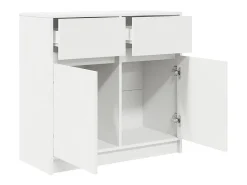 Aparador con cajón blanco 80x34x76 cm madera contrachapada