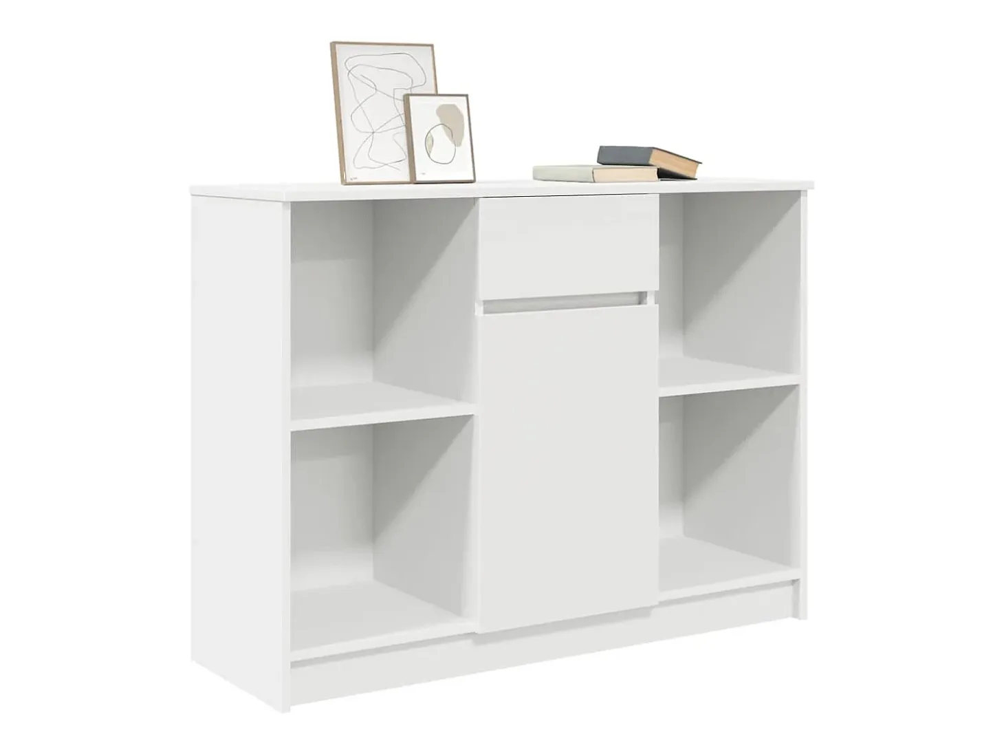 Aparador con cajón blanco 101x35x76 cm madera de ingeniería