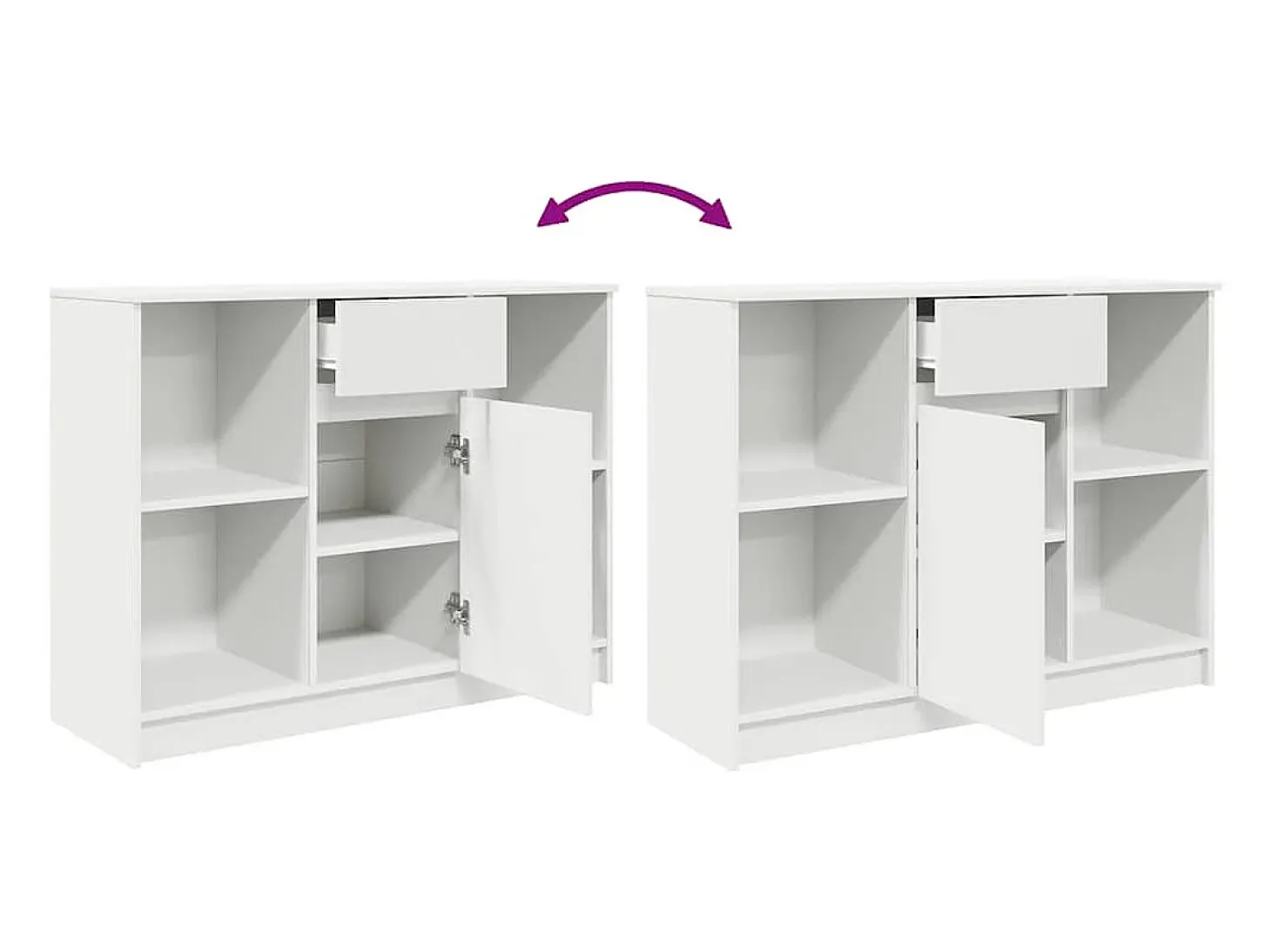 Aparador con cajón blanco 101x35x76 cm madera de ingeniería