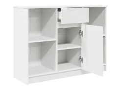 Aparador con cajón blanco 101x35x76 cm madera contrachapada