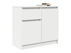 Aparador con cajón blanco 71x35x65 cm madera contrachapada