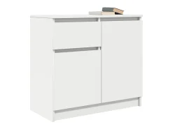 Aparador con cajón blanco 71x35x65 cm madera contrachapada