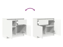 Aparador con cajón blanco 71x35x65 cm madera contrachapada