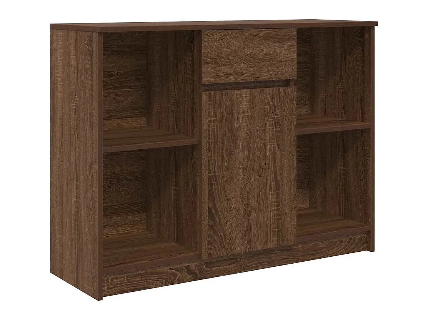 Aparador con cajón roble marrón 101x35x76 cm madera de ingeniería