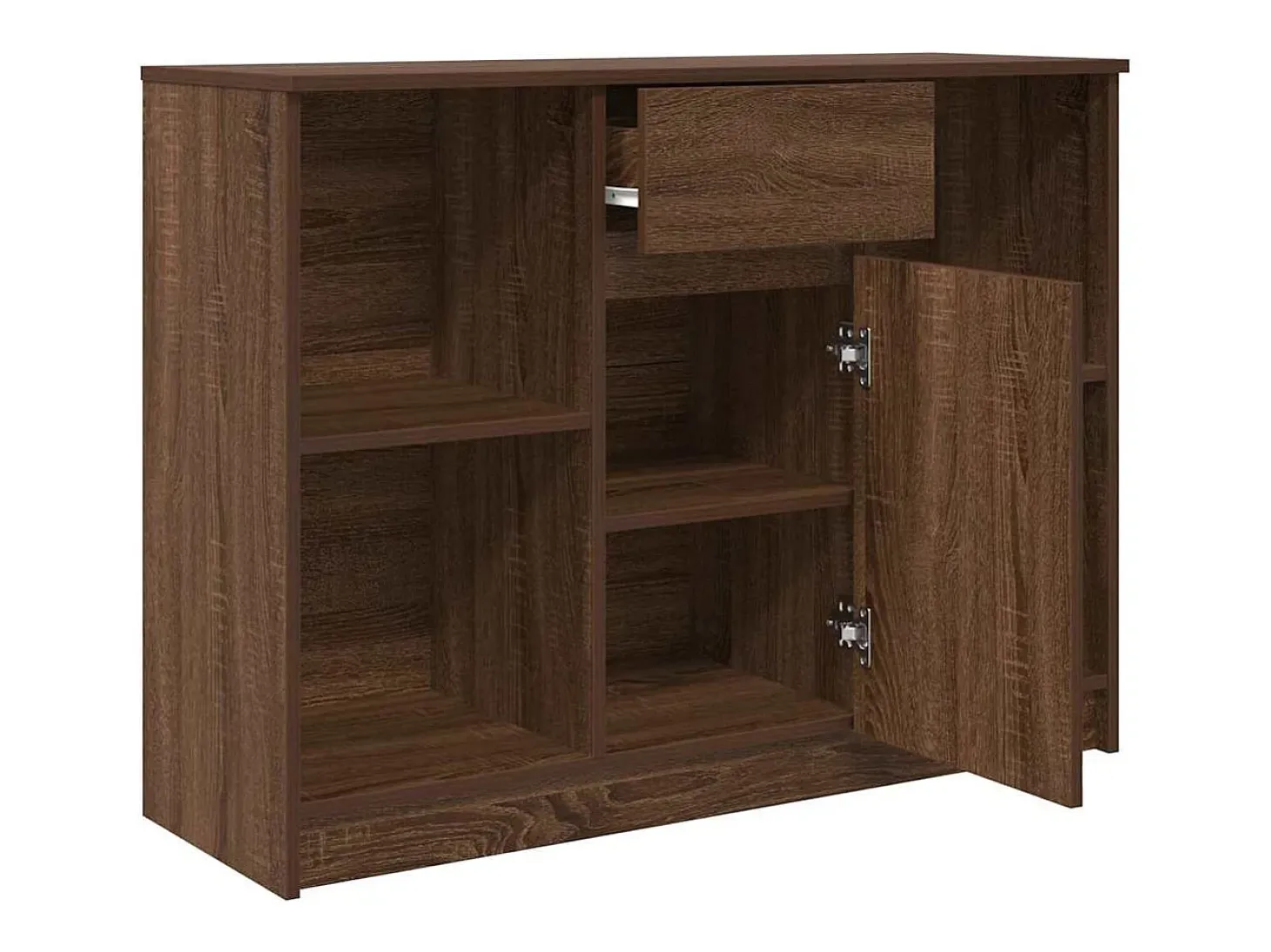 Aparador con cajón roble marrón 101x35x76 cm madera de ingeniería