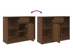 Aparador con cajón roble marrón 101x35x76 cm madera de ingeniería