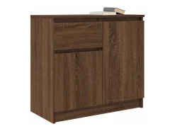 Aparador con cajón roble marrón 71x35x65 cm madera de ingeniería