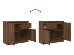 Aparador con cajón roble marrón 71x35x65 cm madera de ingeniería