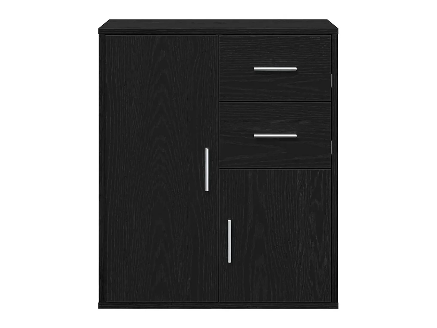 Aparador con cajón Roble negro 60 x 31 x 70 cm Madera de ingeniería