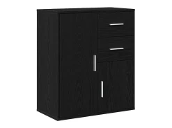 Aparador con cajón Roble negro 60 x 31 x 70 cm Madera de ingeniería