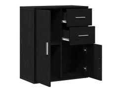 Aparador con cajón Roble negro 60 x 31 x 70 cm Madera de ingeniería