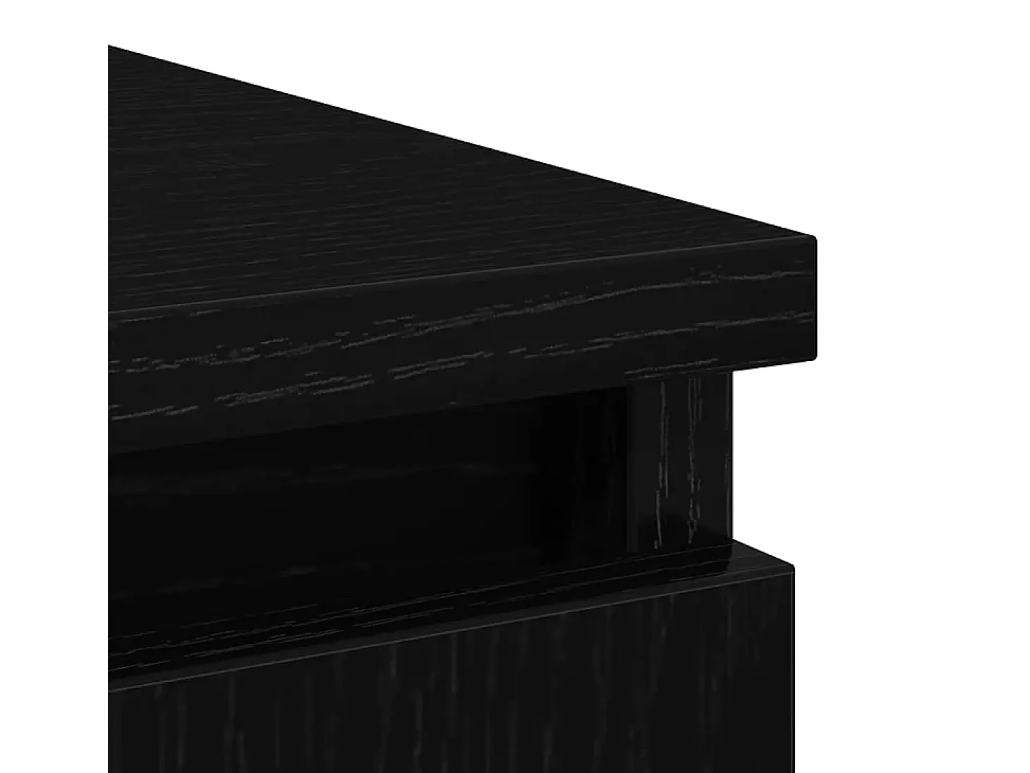 Aparador con cajón roble negro 71x35x65 cm madera de ingeniería