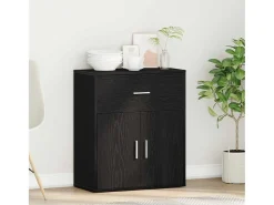 Aparador con cajón Roble negro 60 x 31 x 70 cm Madera de ingeniería